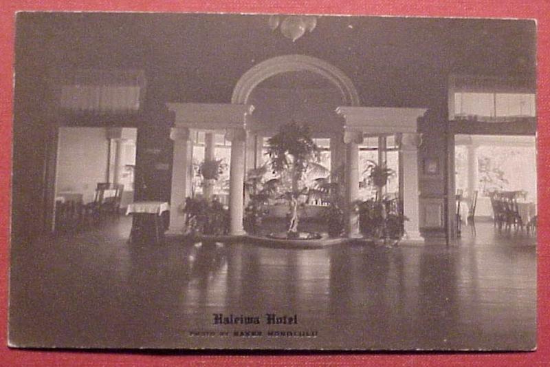 1920's Haleiwa Hotel Interior Oahu Hawaii Baker Photo RPPC