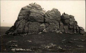 Vintage RPPC Haytor Rocks NEWTON ABBOT DEVON Real Photo Postcard