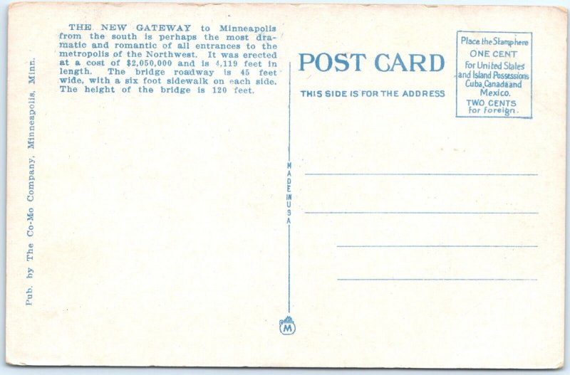 c1920s Minneapolis, MN Fort Snelling Mendota Mile Long Bridge Postcard Minn A90