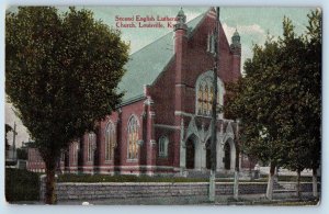 Louisville Kentucky Postcard Second English Lutheran Church Building Trees 1910
