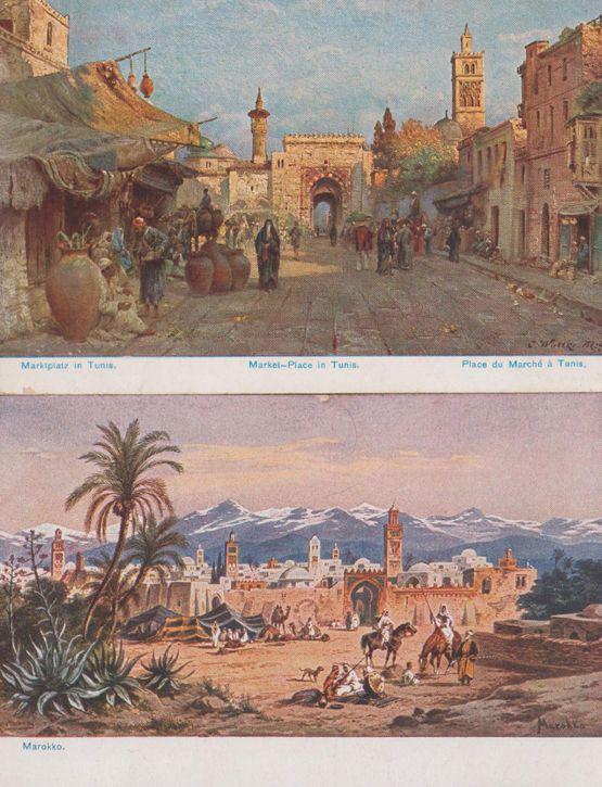 Tunis Place Du Marche Market Place Jerusalem Antique Postcard