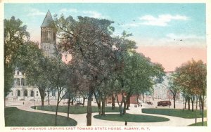 Vintage Postcard 19018 Capitol Grounds Looking East Toward State House Albany NY
