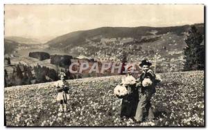 Modern Postcard Gerardmer Lake and local city Youth Folklore Costume