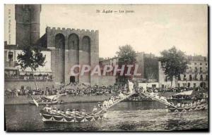 Old Postcard Agde Jousting