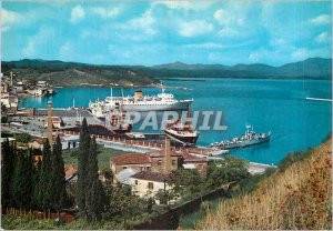 Postcard Modern Corfu Port Boat