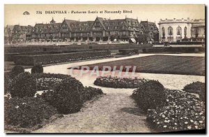 Old Postcard Deauville flowered parterres and normandy hotel