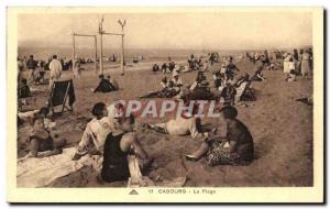 Old Postcard Cabourg Beach