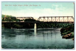 c1910's West Fort Dodge Wagon Bridge Fort Dodge Iowa IA Posted Antique Postcard