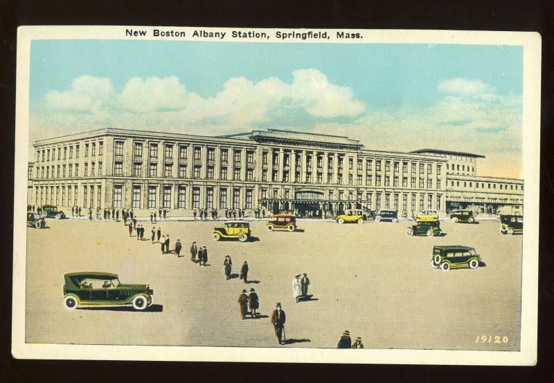 Springfield, Massachusetts/MA Postcard, New Boston Albany Station, 1920's?