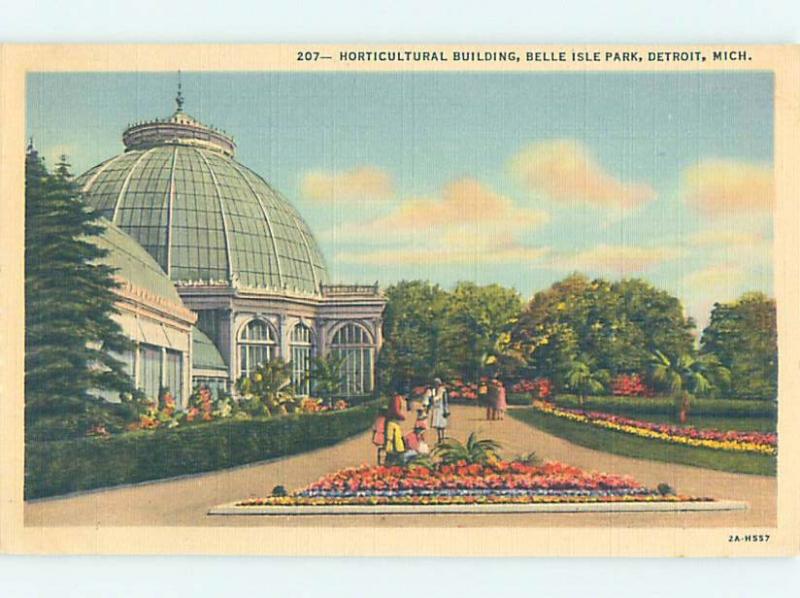 Unused Linen PARK SCENE Detroit Michigan MI H2277