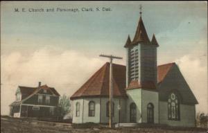 Clark SD Church & Parsonage c1910 Postcard