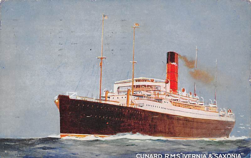 RMS Ivernia & Saxonia Cunard Line Ship 1914 