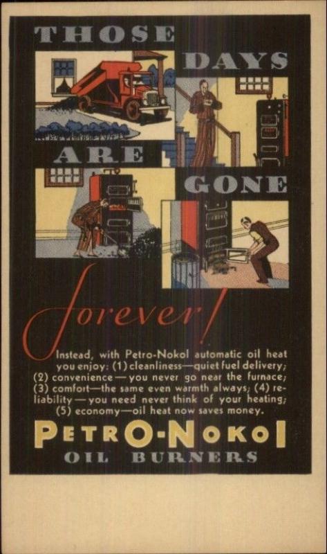 Art Deco Petro Nokol Oil Burners Heating Industry Postal Card c1920s #2 myn