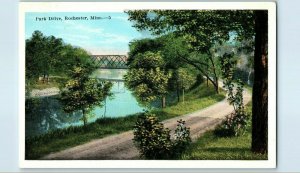 Park Drive Rochester Minnesota with Bridge Postcard