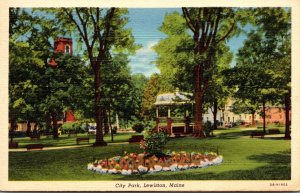 Maine Lewiston City Park 1943 Curteich