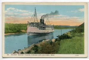 Steamer Ship Boston Cape Cod Canal Massachusetts 1920s postcard