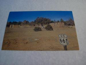 Adobe and Rock Shacks, Route 66, Texas //  Unused Postcard 