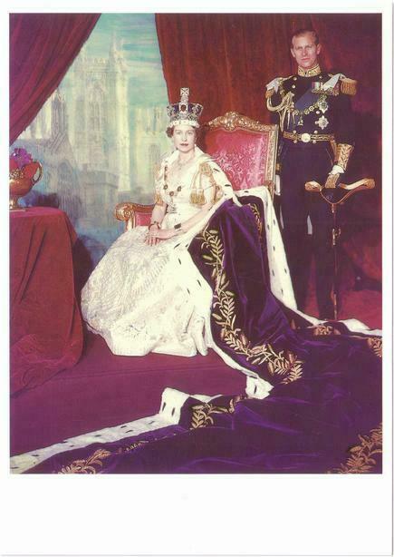 Queen Elizabeth II 1953 Coronation Portrait Repro Postcard #2