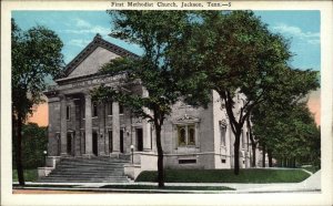 Jackson Tennessee TN First Methodist Church Vintage Postcard