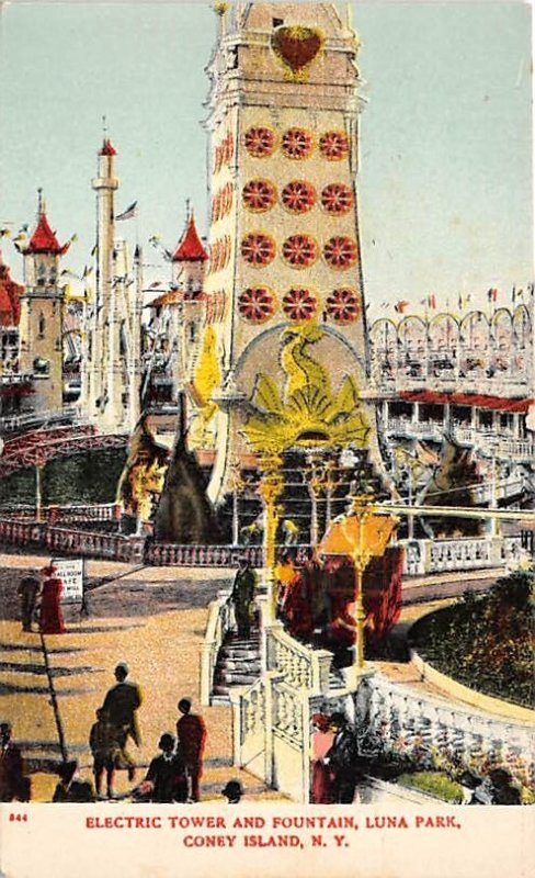 Electric Tower and Fountain, Luna Park Coney Island, New York, USA Amusement ...