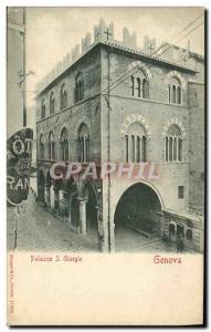 Old Postcard Palazzo S Girogio Genova