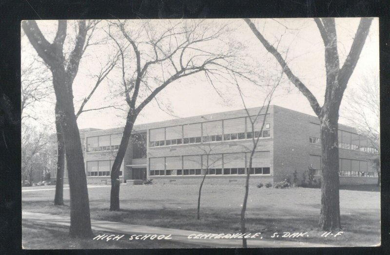 RPPC CENTERVILLE SOUTH DAKOTA SD HIGH SCHOOL VINTAGE REAL PHOTO POSTCARD