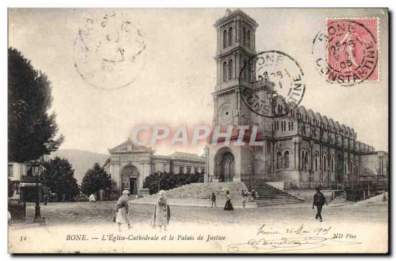 Postcard Old Bone L & # 39Eglise Cathedral And The Palace Of Justice