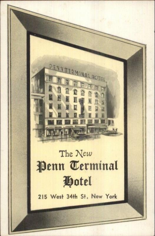 New York City Penn Terminal Hotel West 34th St. Postcard