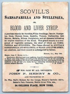 SCOVILL'S SARSAPARILLA BLOOD LIVER SYRUP*PIMPLES*SYPHILIS*CANCER*REMEDY*QUACKERY