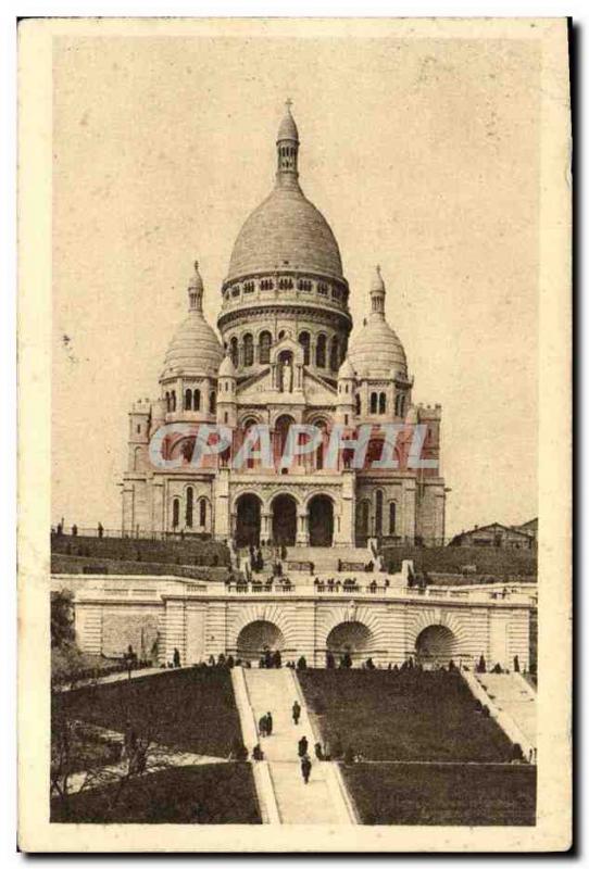 Old Postcard Paris Montmartre Sacre Coeur