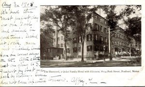 Maine Portland The Sherwood A Quiet Family Hotel With Elevator Park Street 1908