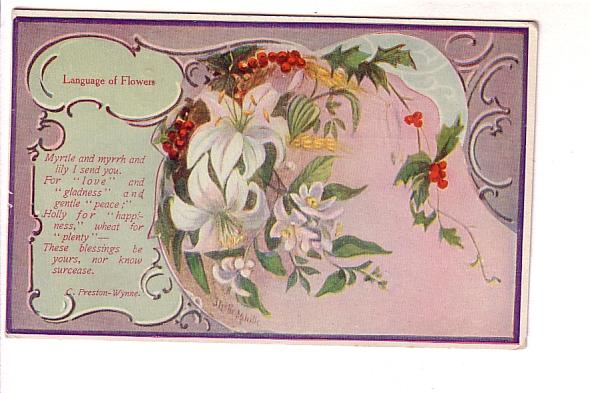 Language of Flowers Woman's World Myrtle Myrrh Lily, Lower Northfield, Nova S...