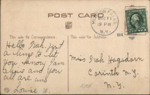 Christmas - Little Girl Watching Out the Window c1910 Postcard