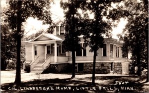 Real Photo Postcard Colonel Lindbergh's Home in Little Falls, Minnesota