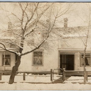 c1910s Snow-Covered House RPPC Winter Residence Real Photo Icy Home PC A130