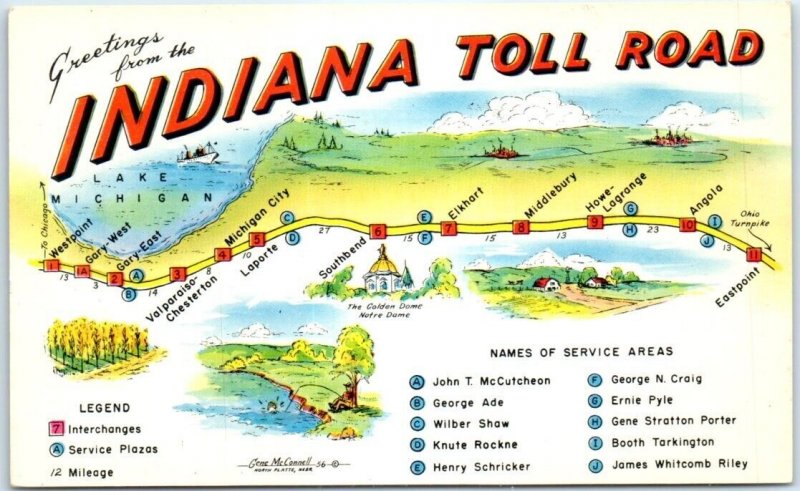 M-100654 Greetings from the Indiana Toll Road Indiana SA