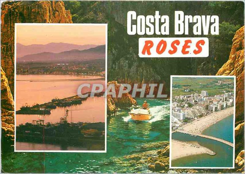 Postcard Modern Roses Costa Brava