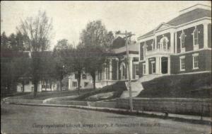 Wilton NH Cong Church Library & Masonic Hall c1915 Postcard