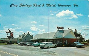 Autos Clay Springs Restaurant Motel Hanover Virginia Mayer Postcard 20-7596