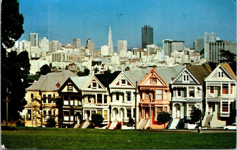 San Francisco SF CA Victorian TOWNHOUSE CALIFORNIA CHROME POSTCARD 