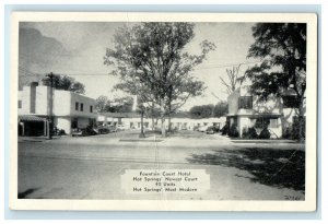 1940 Fountain Court Hotel, Hot Springs Newest Court Arkansas AR Postcard 