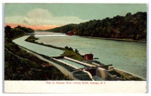 Early 1900s Oswego River and Canal looking South, Oswego, NY Postcard