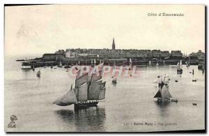 Postcard Old Boat Saint Malo General view