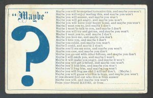 1908 PPC* The Classic Maybe Romantic Guessing Game In Blue Posted