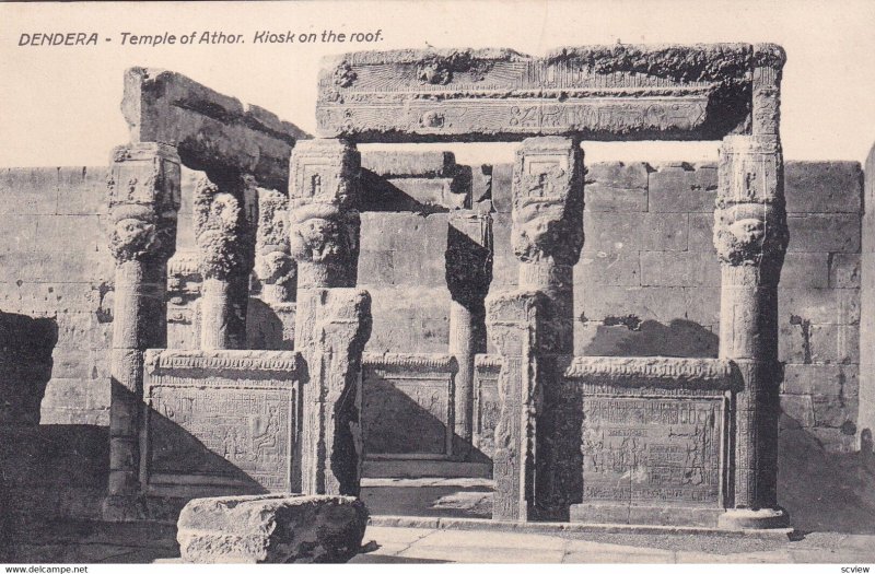 DENDERA, Egypt, 1900-1910s; Temple Of Athor, Kiosk On The Roof