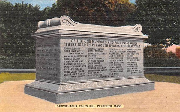 Sarcophagus in Plymouth, Massachusetts Coles Hill.