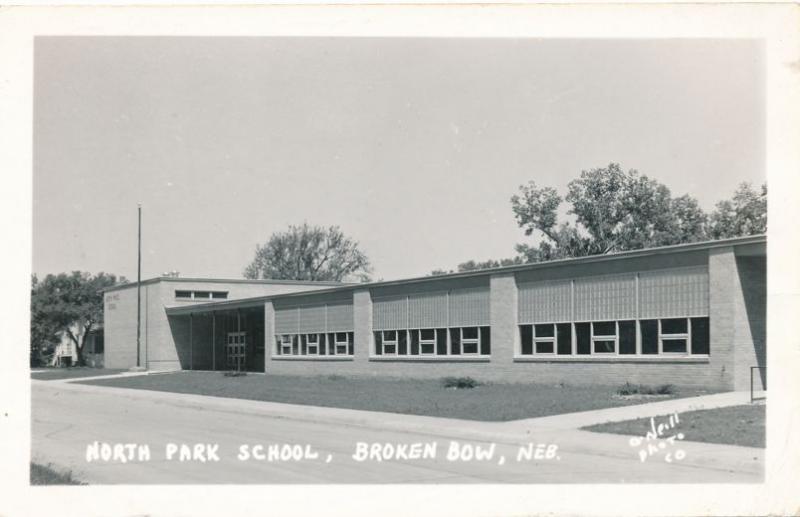 RPPC North Park School at Broken Bow, Custer County NE, Nebraska - pm 1955