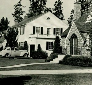 RPPC Spokane Falls Washington WA Residential Section Classic Car 1940s Postcard