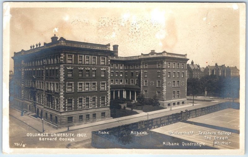 x2 SET 1907 New York NY RPPC Columbia University Barnard College Earl Hall A173