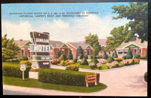 Vintage Postcard 1950's Hawaiian Tourist Court, U.S. Route 40, Knoxville, MD